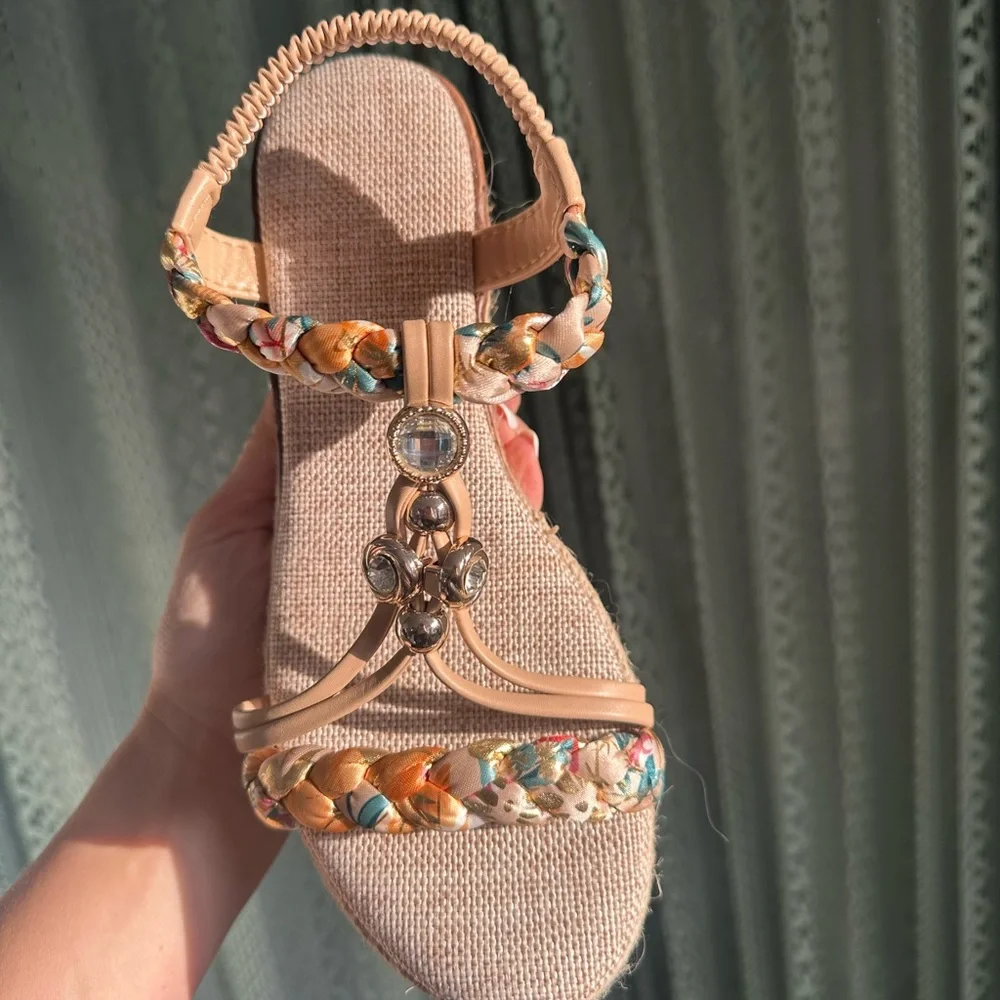 Women's Multicolor Wedge Sandals - Picture 4 of 4